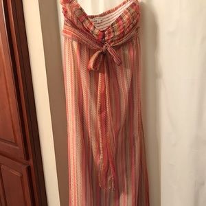 Strapless summer dress multicolor